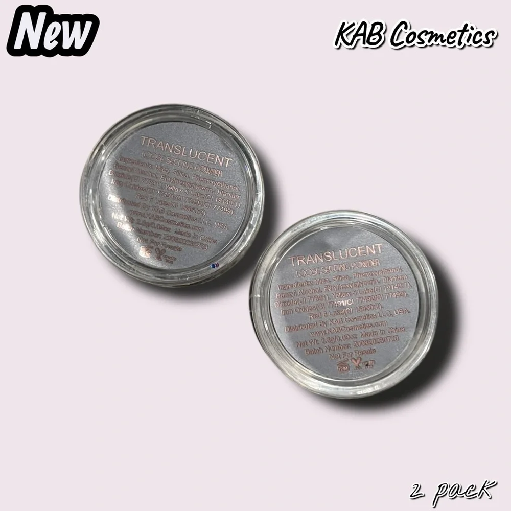 New KAB Cosmetics Loose Setting Powder – Translucent (2 Pack) - Picture 3 of 3